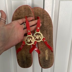 Michael Kors Orangey Red sandals❤️🧡 Perfect for summer!